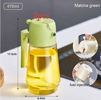 470ML Olive Oil Sprayer Dispenser For Cooking BBQ 2 In 1 Glass Oil Vinegar Soy Sauce Spray Kitchen Oil Bottle For Air Fryer Tenko Store