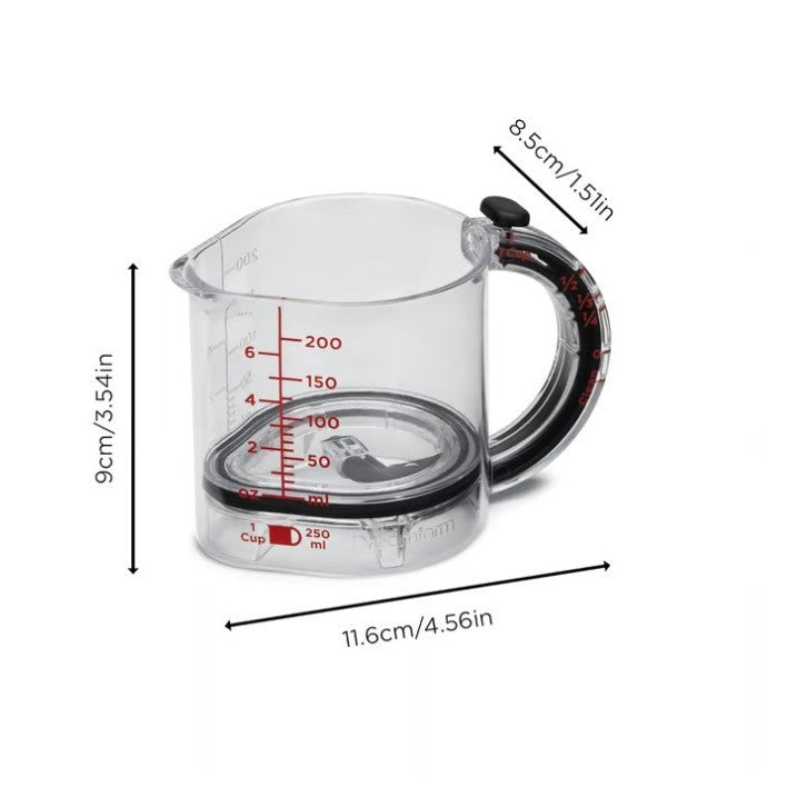 4-In-1 Adjustable Measuring Cup Multi-Functional Measuring Cup With Scraper-Style Seal Base Measurings Cube Cups For Cooking Tenko Store