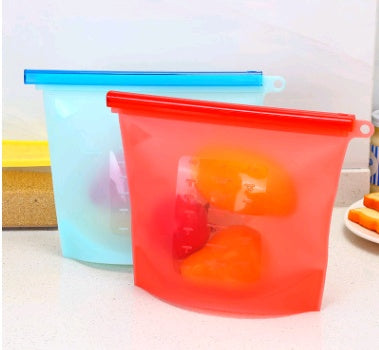 Silicone fresh-keeping bag vacuum sealed bag food  storage bag refrigerator food fruit storage bag Tenko Store