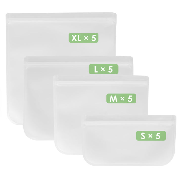 20Pcs Reusable Food Storage Bags 5 Sandwich Snack Gallon Quart Bag Leakproof BPA Free Food Container Freezer Safe Lunch Bag Tenko Store