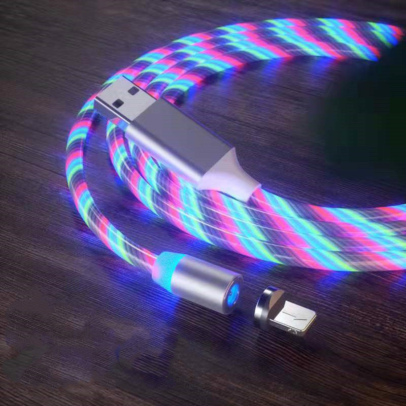 Magnetic Charging Cable Streamer Fast Charging Cable Lighting Micro USB Cable LED Magnet Charger Type-C Cable Tenko Store