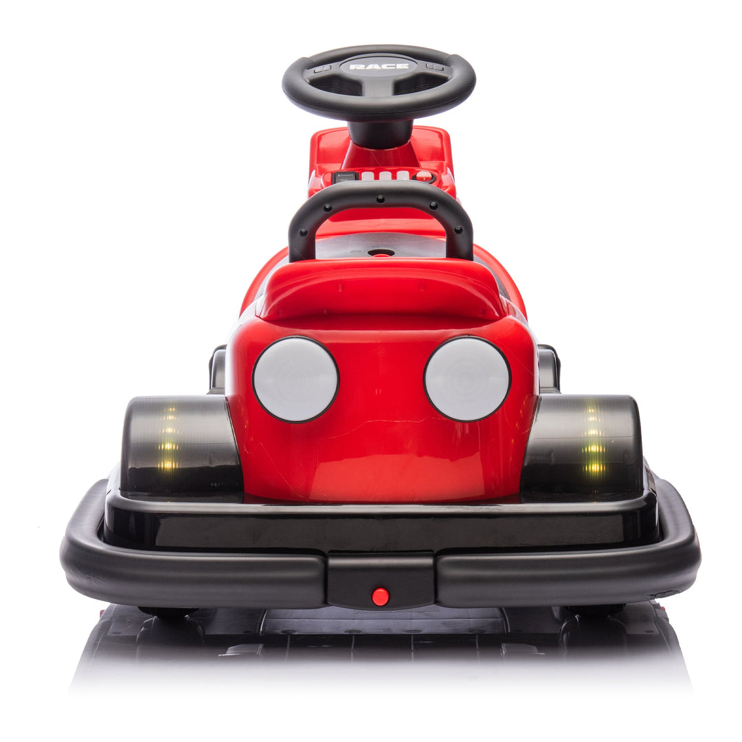 12V Kids Ride On Motor Bumper Car,integrating system,Rotate 360 degrees in place,Collision triggers sound effects and lights,Four - wheel waterfall light,Cute appearance design for kids aged 3 - 5. - Tenko Co., Ltd.
