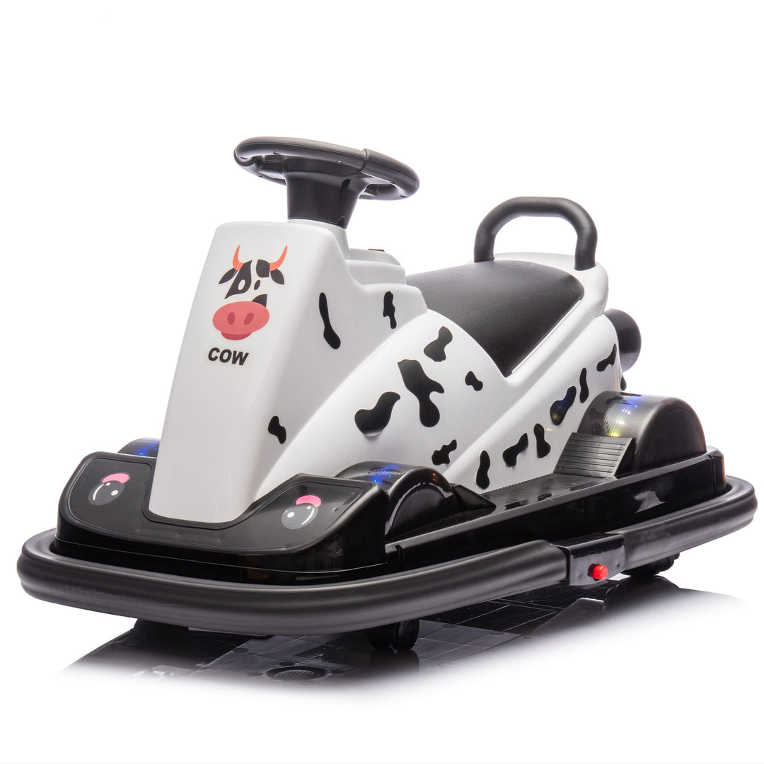 12V Kids Ride On Motor Bumper Car,integrating system,Rotate 360 degrees in place,Collision triggers sound effects and lights,Four - wheel waterfall light,Cute appearance design for kids aged 3 - 5. - Tenko Co., Ltd.