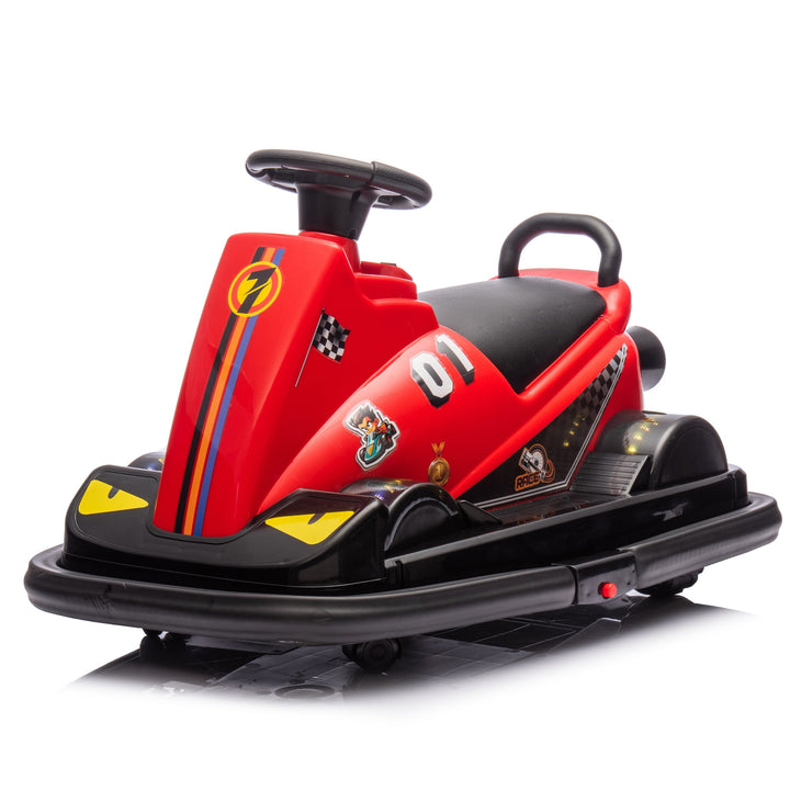 12V Kids Ride On Motor Bumper Car,integrating system,Rotate 360 degrees in place,Collision triggers sound effects and lights,Four - wheel waterfall light,Cute appearance design for kids aged 3 - 5. - Tenko Co., Ltd.