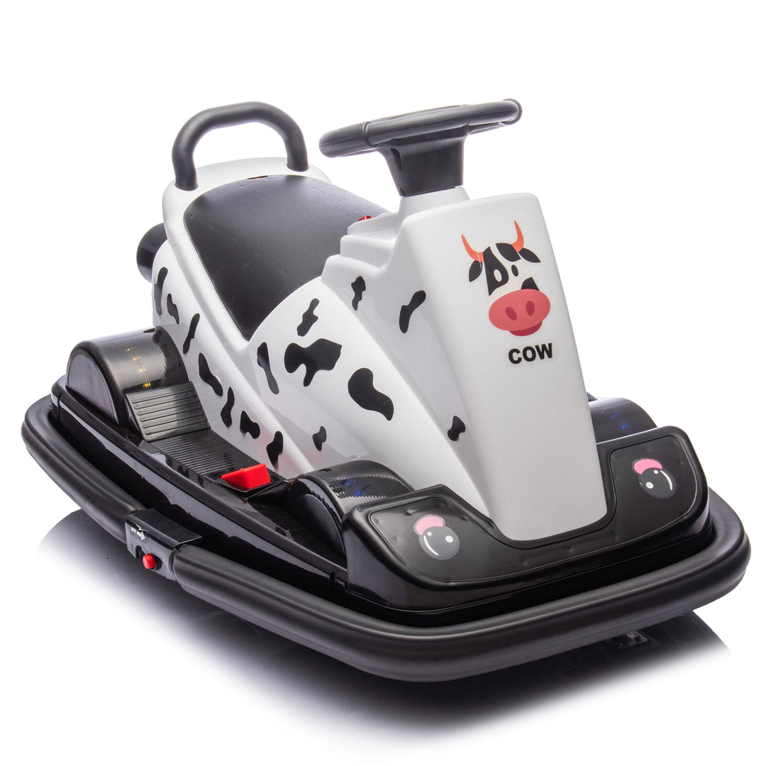 12V Kids Ride On Motor Bumper Car,integrating system,Rotate 360 degrees in place,Collision triggers sound effects and lights,Four - wheel waterfall light,Cute appearance design for kids aged 3 - 5. - Tenko Co., Ltd.