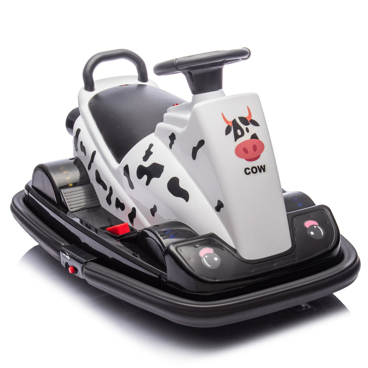 12V Kids Ride On Motor Bumper Car,integrating system,Rotate 360 degrees in place,Collision triggers sound effects and lights,Four - wheel waterfall light,Cute appearance design for kids aged 3 - 5. - Tenko Co., Ltd.