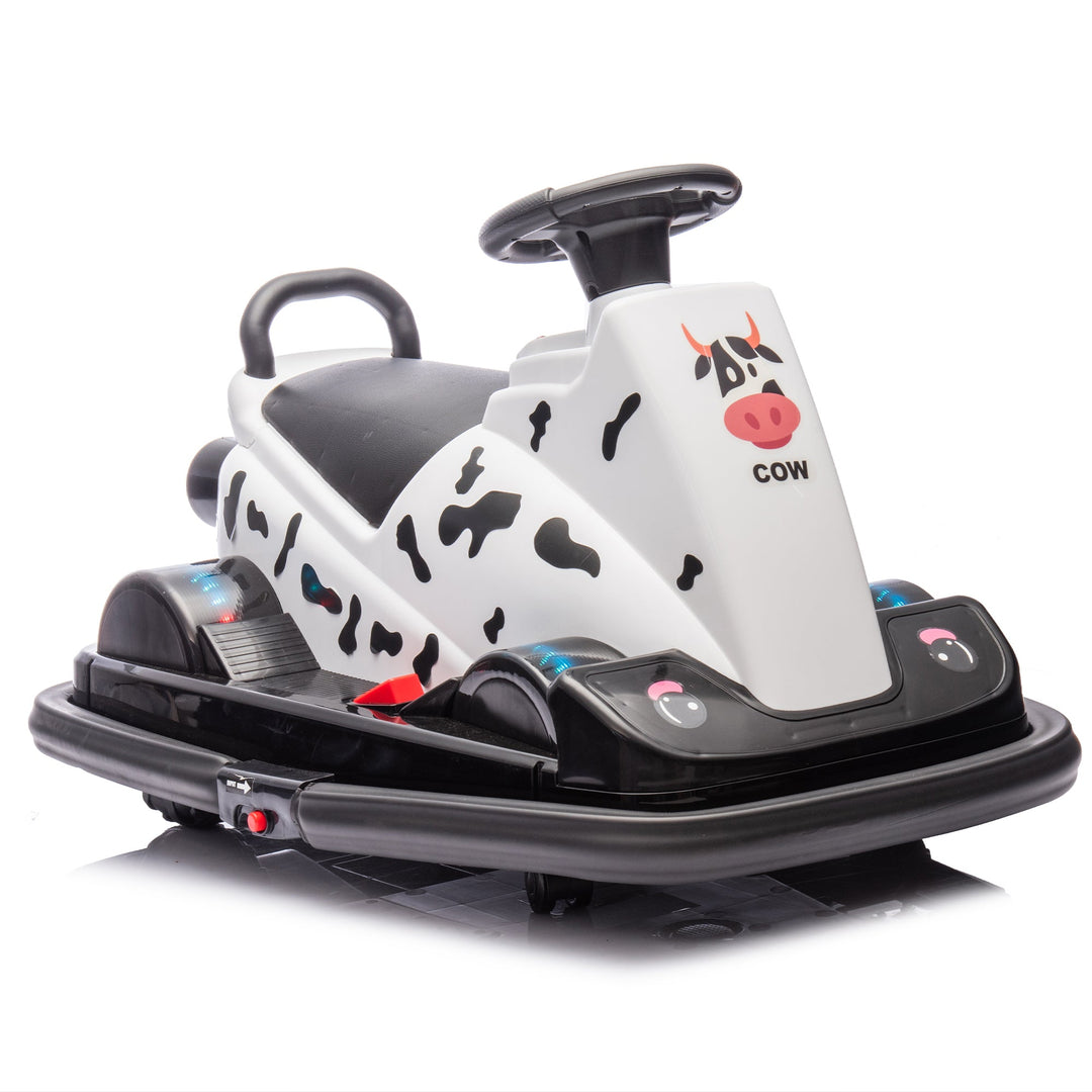 12V Kids Ride On Motor Bumper Car,integrating system,Rotate 360 degrees in place,Collision triggers sound effects and lights,Four - wheel waterfall light,Cute appearance design for kids aged 3 - 5. - Tenko Co., Ltd.