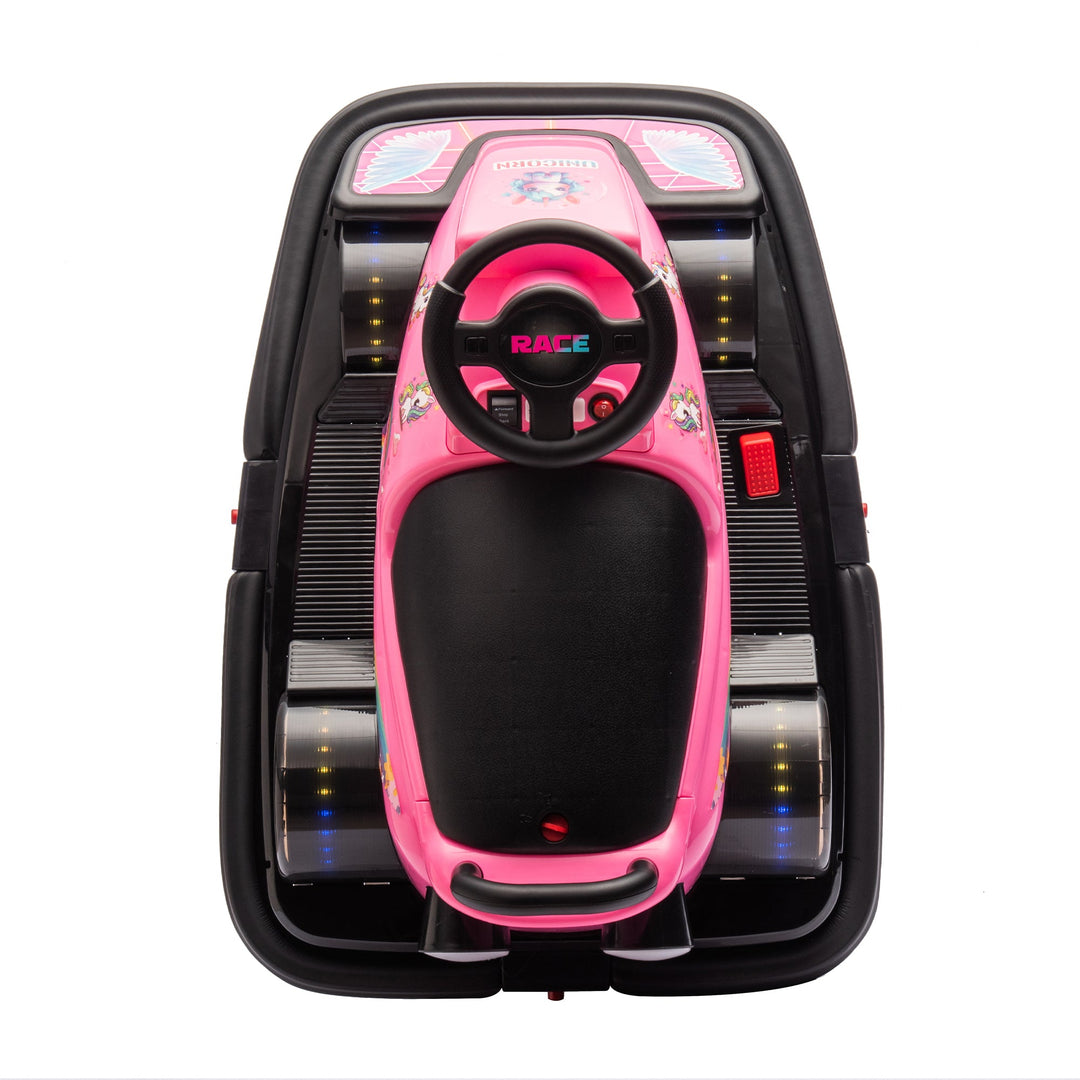 12V Kids Ride On Motor Bumper Car,integrating system,Rotate 360 degrees in place,Collision triggers sound effects and lights,Four - wheel waterfall light,Cute appearance design for kids aged 3 - 5. - Tenko Co., Ltd.