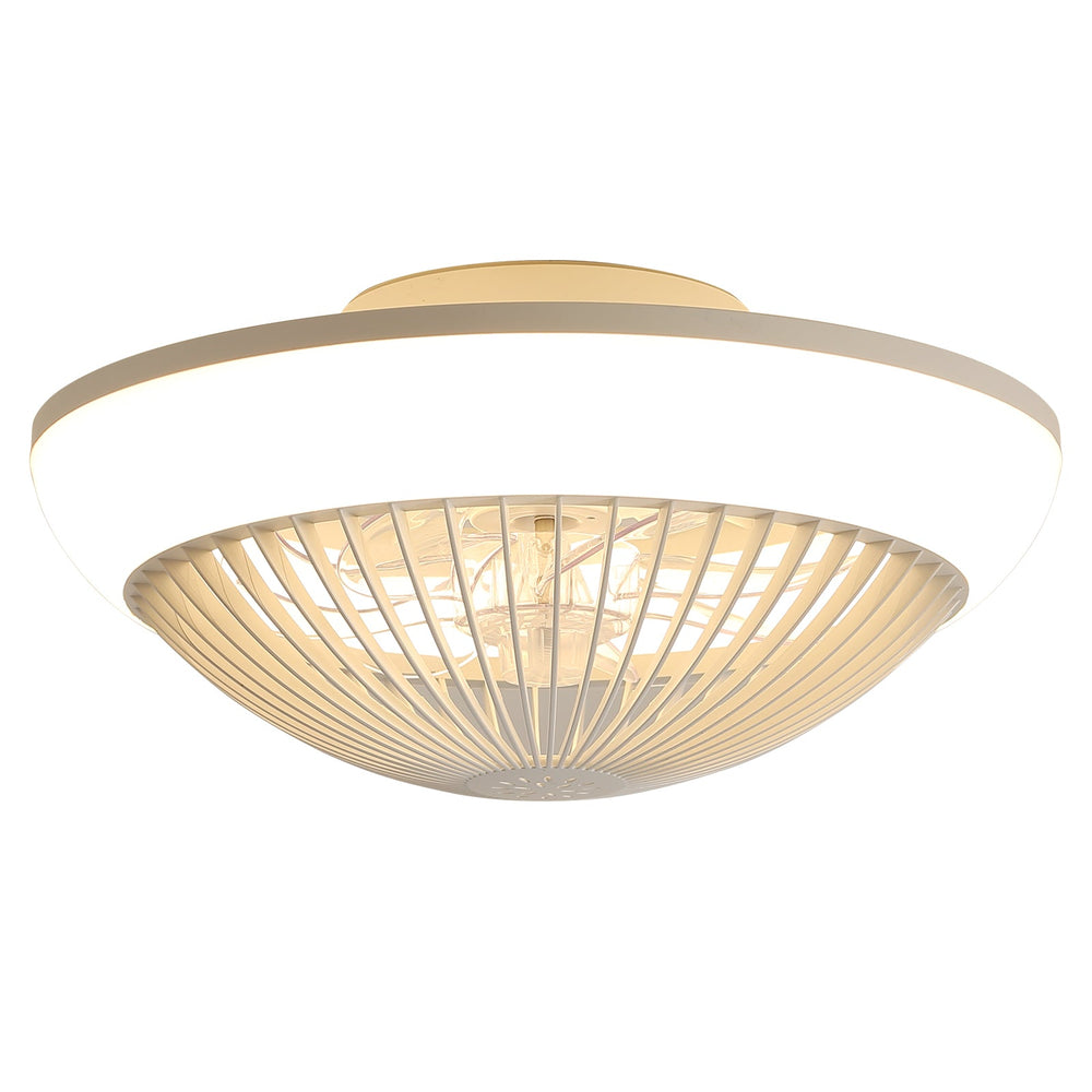 15 Inch RGB Dimmable Led Enclosed Ceiling Fan with Light Modern Bladeless 6 Speed Remote Control for Bedroom Kids Room Party - Tenko Co., Ltd.