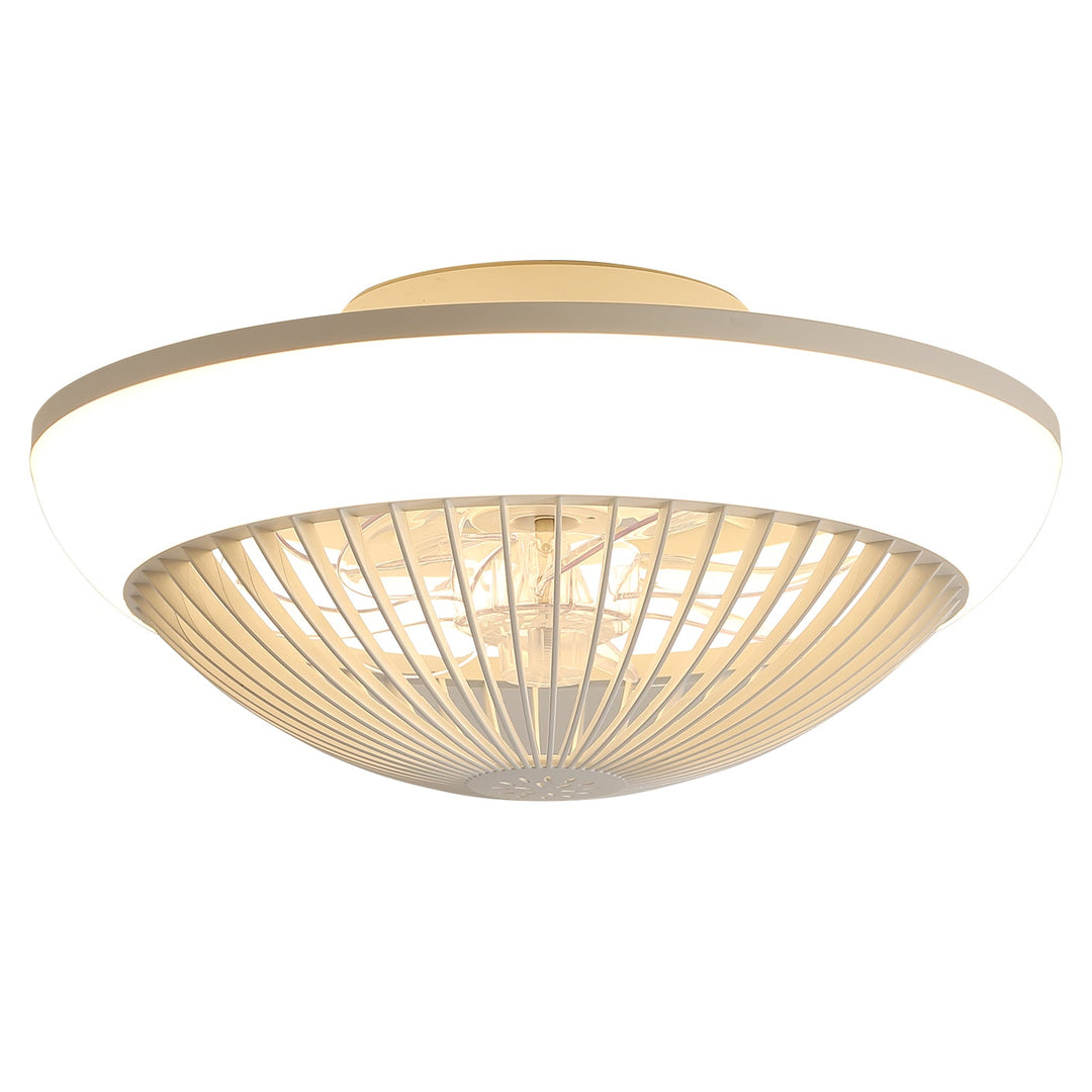 15 Inch RGB Dimmable Led Enclosed Ceiling Fan with Light Modern Bladeless 6 Speed Remote Control for Bedroom Kids Room Party - Tenko Co., Ltd.