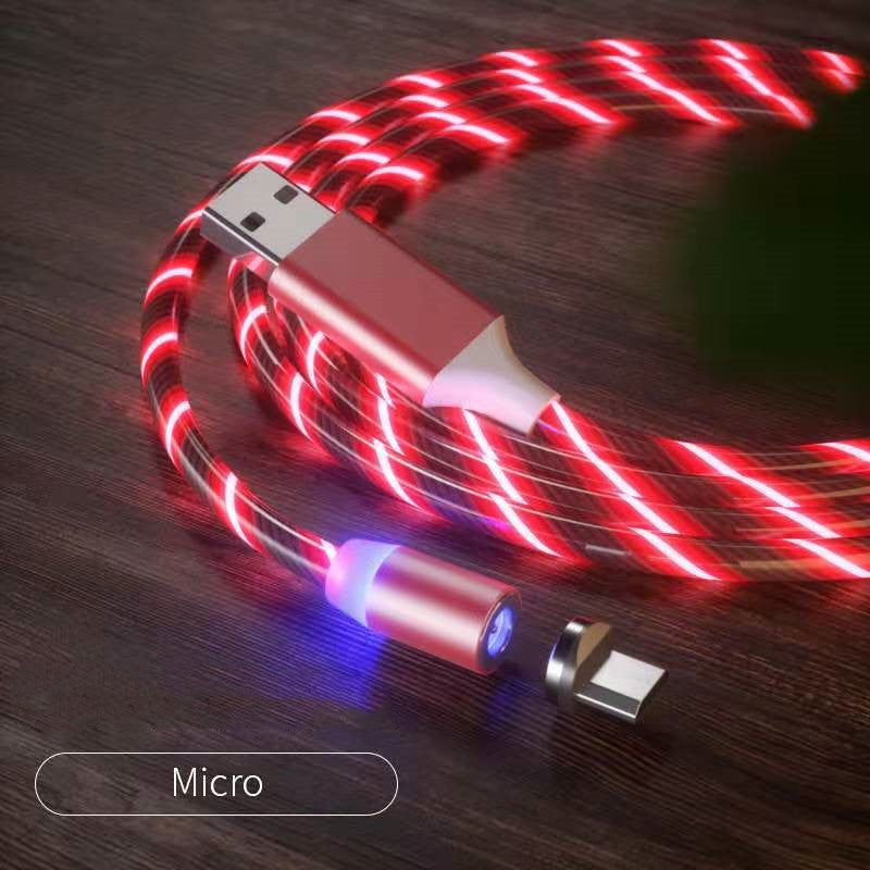 Magnetic Charging Cable Streamer Fast Charging Cable Lighting Micro USB Cable LED Magnet Charger Type-C Cable Tenko Store