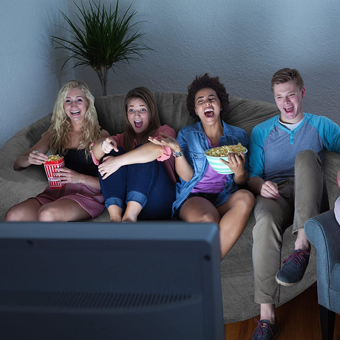 Bag Chair Coverit Was Only A Cover, Not A Full Bean Bag Chair Cushion,Big Round Soft Fluffy PV Velvet Sofa Bed Cover, Living Room Furniture,  Lazy Sofa Bed Cover,5ft Black Tenko Store