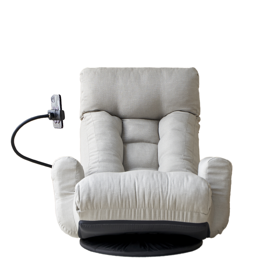Adjustable Greay Swivel Lounge Chair with 360-Degree Rotating Seat and Headrest Support, Leisure Chair Deck Chair - Game Chair for Living Room - Tenko Co., Ltd.