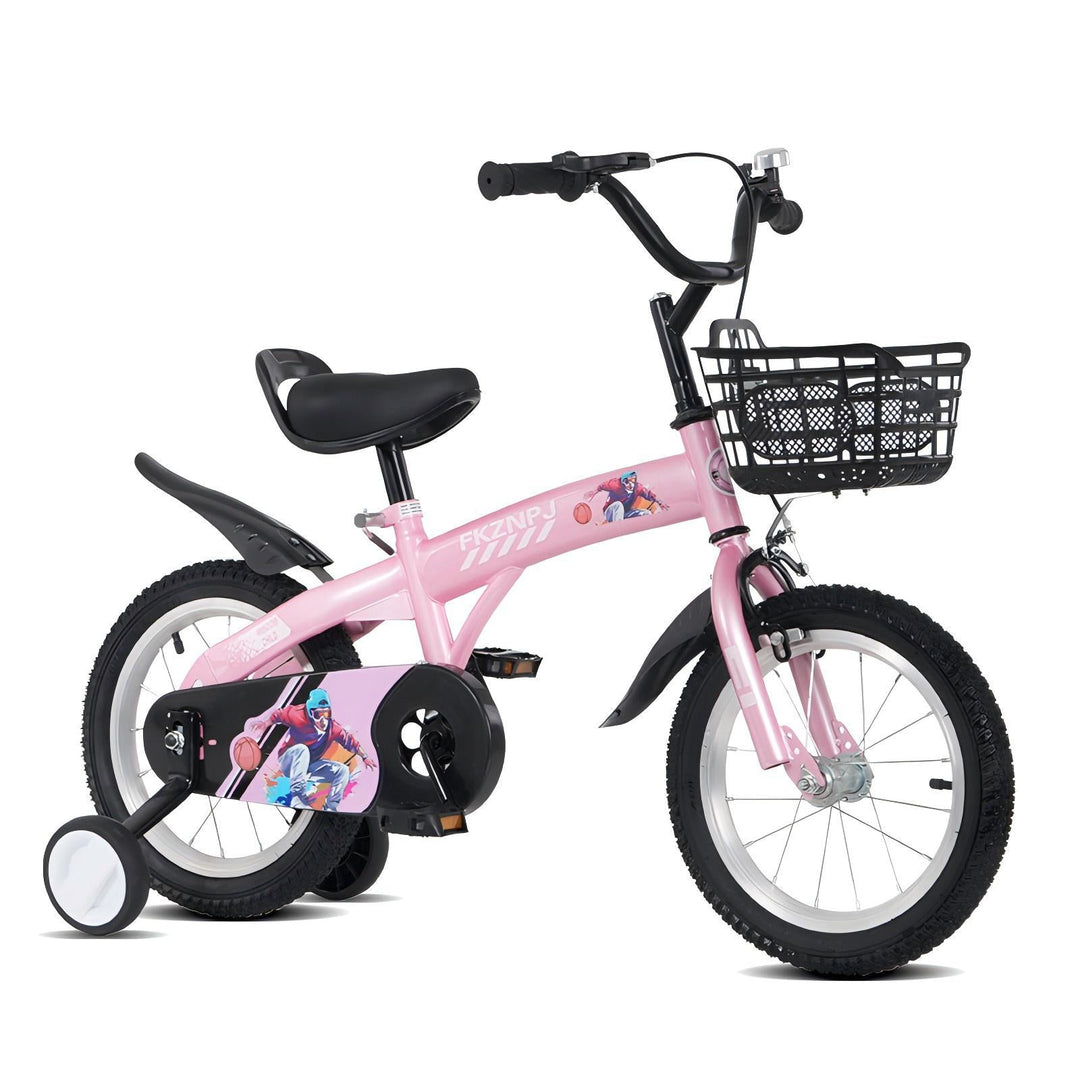 18 inch sporty kids bike with training wheels and stand Adjustable saddle Suitable for boys and girls aged 5-10 years tall Height 45-57 inches Available in a variety of colors - Tenko Co., Ltd.