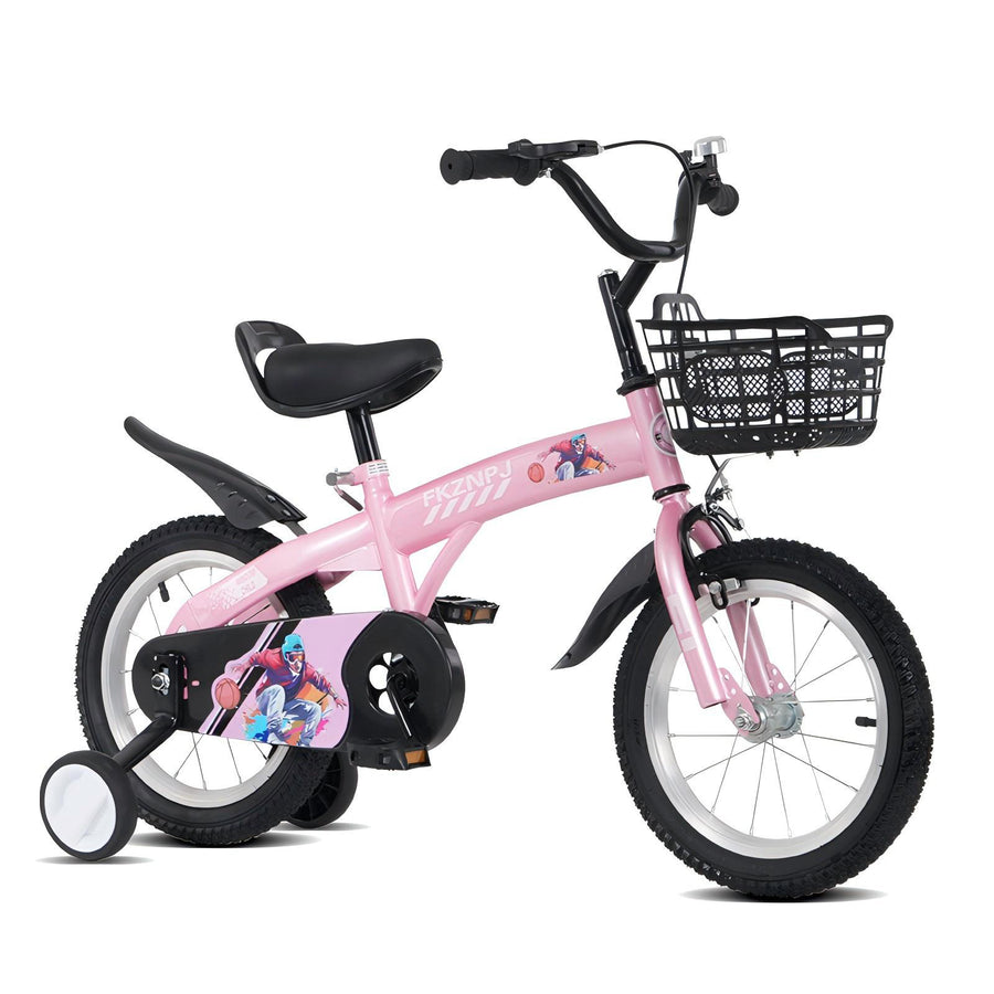 18 inch sporty kids bike with training wheels and stand Adjustable saddle Suitable for boys and girls aged 5-10 years tall Height 45-57 inches Available in a variety of colors - Tenko Co., Ltd.