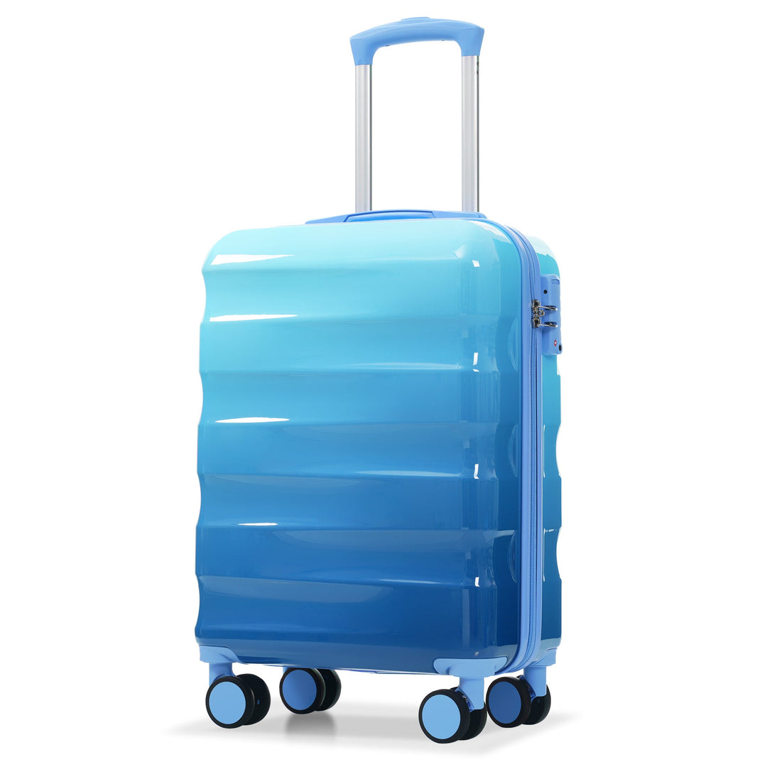 20' Carry - on Luggage with Cup Holder – Lightweight Glossy Hardshell Suitcases with Spinner Wheels, TSA Lock, Airline Approved, 2 Piece Set - Tenko Co., Ltd.