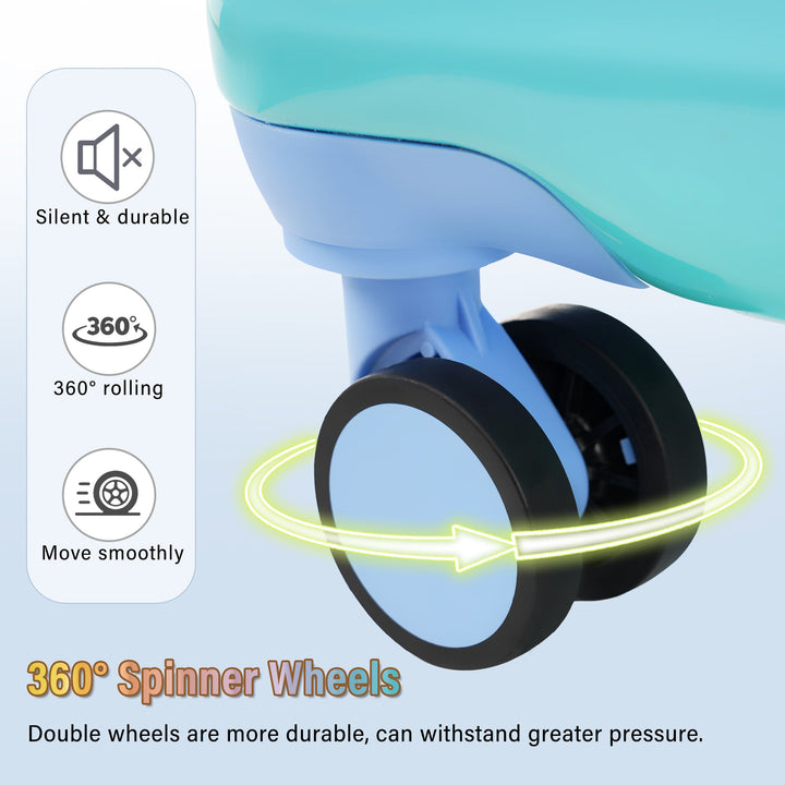 20' Carry - on Luggage with Cup Holder – Lightweight Glossy Hardshell Suitcases with Spinner Wheels, TSA Lock, Airline Approved, 2 Piece Set - Tenko Co., Ltd.