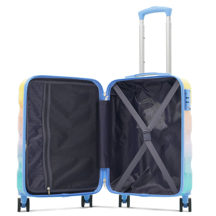 20' Carry - on Luggage with Cup Holder – Lightweight Glossy Hardshell Suitcases with Spinner Wheels, TSA Lock, Airline Approved, 2 Piece Set - Tenko Co., Ltd.