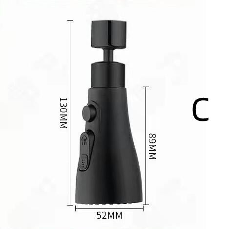 Universal Pressurized Faucet Sprayer Anti-splash 360 Degree Rotating Water Tap Three Stall Water Saving Faucet Nozzle Adapter Tenko Store