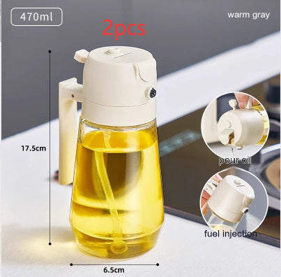 470ML Olive Oil Sprayer Dispenser For Cooking BBQ 2 In 1 Glass Oil Vinegar Soy Sauce Spray Kitchen Oil Bottle For Air Fryer Tenko Store