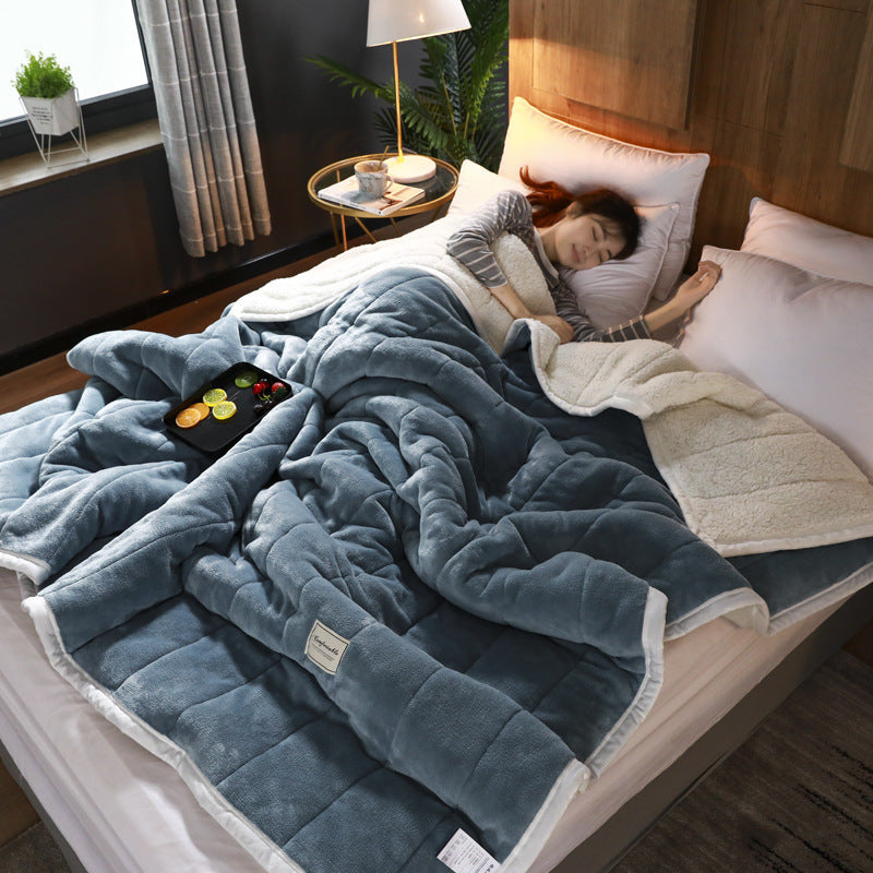 Fleece Blankets And Throws Thick Warm Winter Blankets Home Super Soft Duvet Luxury Solid Blankets On Twin Bedding Tenko Store