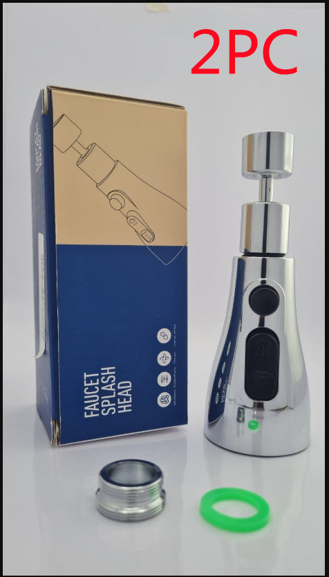 Universal Pressurized Faucet Sprayer Anti-splash 360 Degree Rotating Water Tap Three Stall Water Saving Faucet Nozzle Adapter Tenko Store