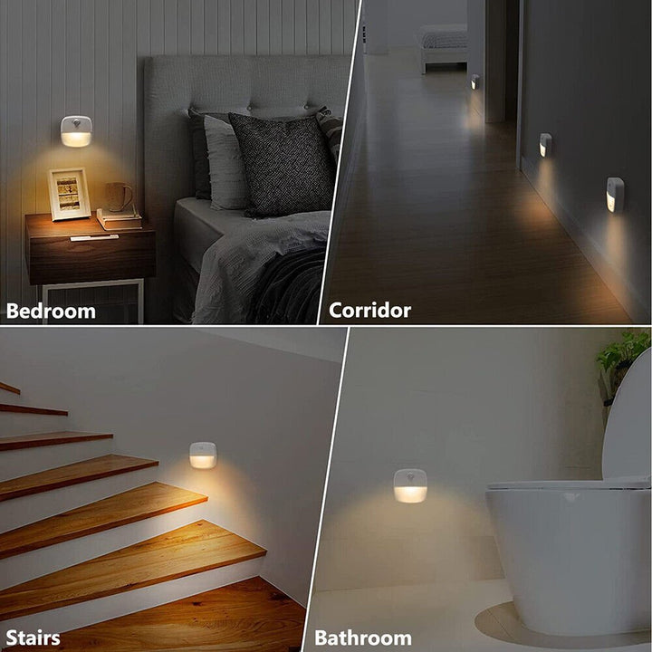 3 Pack Motion Sensor LED Night Light Battery Operated, Wireless Wall Lamp for Stairs, Closet, Hallway, Auto On/Off Sensor Lights - Tenko Co., Ltd.
