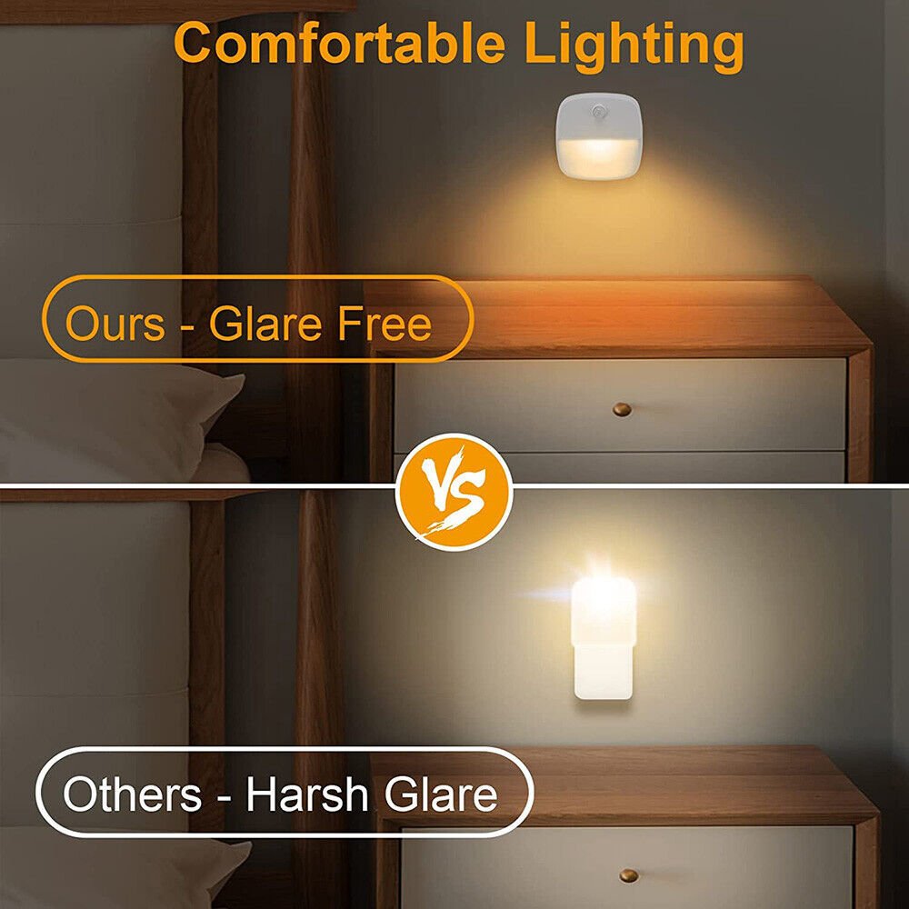 3 Pack Motion Sensor LED Night Light Battery Operated, Wireless Wall Lamp for Stairs, Closet, Hallway, Auto On/Off Sensor Lights - Tenko Co., Ltd.