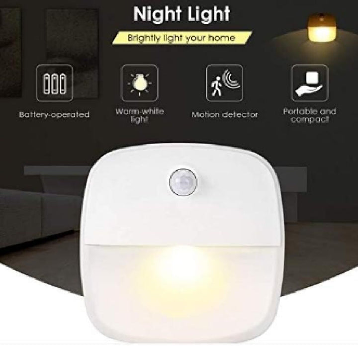 3 Pack Motion Sensor LED Night Light Battery Operated, Wireless Wall Lamp for Stairs, Closet, Hallway, Auto On/Off Sensor Lights - Tenko Co., Ltd.