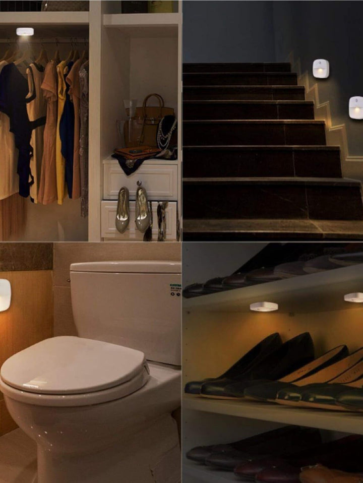 3 Pack Motion Sensor LED Night Light Battery Operated, Wireless Wall Lamp for Stairs, Closet, Hallway, Auto On/Off Sensor Lights - Tenko Co., Ltd.