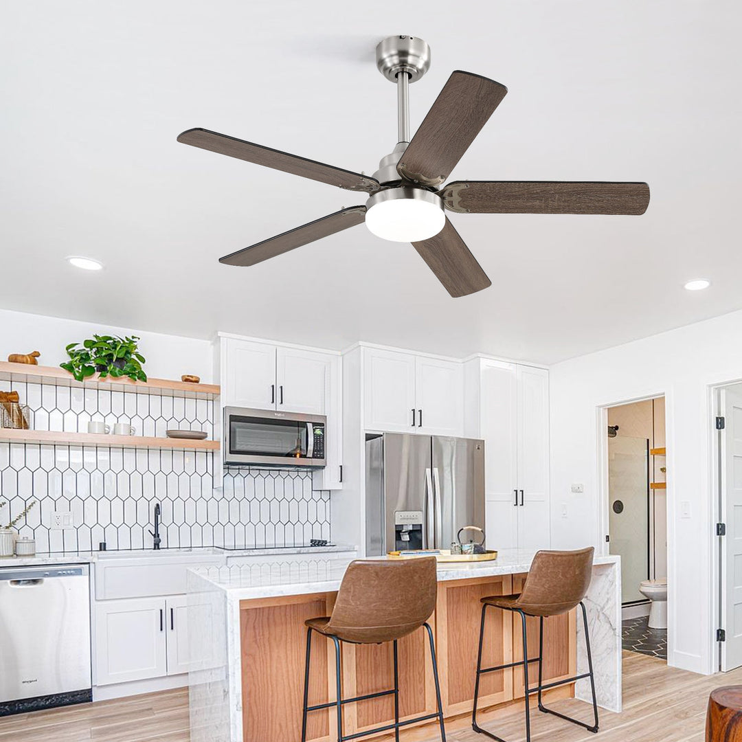 42 Inch Ceiling Fan 5 Blades Noiseless Reversible Dc Motor Remote Control With Led Light - Tenko Co., Ltd.