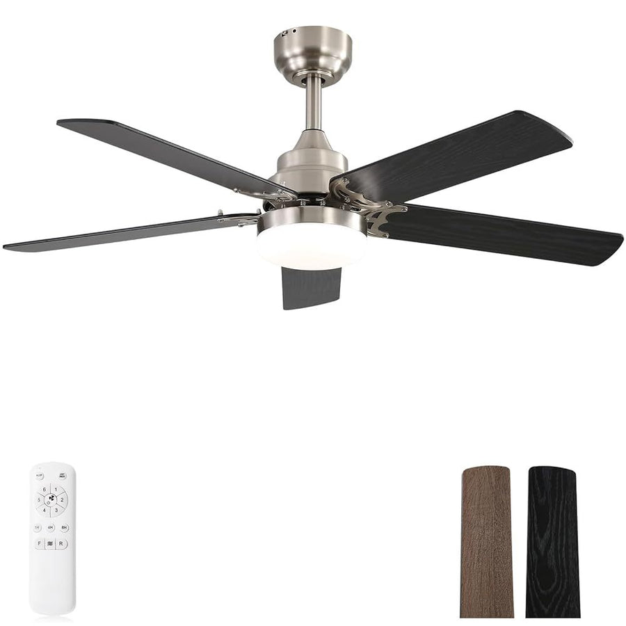 42 Inch Ceiling Fan 5 Blades Noiseless Reversible Dc Motor Remote Control With Led Light - Tenko Co., Ltd.