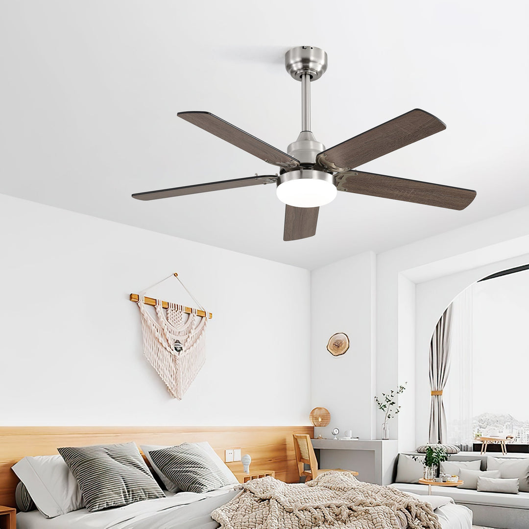 42 Inch Ceiling Fan 5 Blades Noiseless Reversible Dc Motor Remote Control With Led Light - Tenko Co., Ltd.