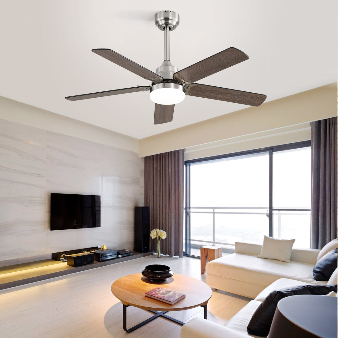 42 Inch Ceiling Fan 5 Blades Noiseless Reversible Dc Motor Remote Control With Led Light - Tenko Co., Ltd.