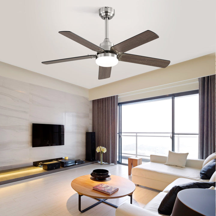 42 Inch Ceiling Fan 5 Blades Noiseless Reversible Dc Motor Remote Control With Led Light - Tenko Co., Ltd.