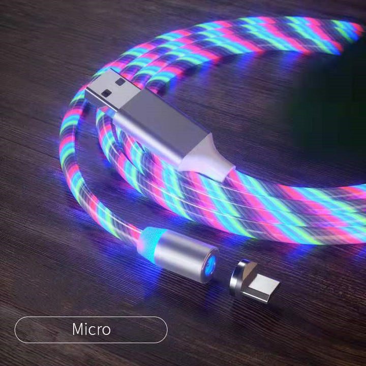 Magnetic Charging Cable Streamer Fast Charging Cable Lighting Micro USB Cable LED Magnet Charger Type-C Cable Tenko Store