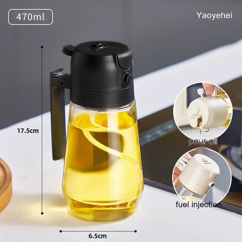 470ML Olive Oil Sprayer Dispenser For Cooking BBQ 2 In 1 Glass Oil Vinegar Soy Sauce Spray Kitchen Oil Bottle For Air Fryer Tenko Store