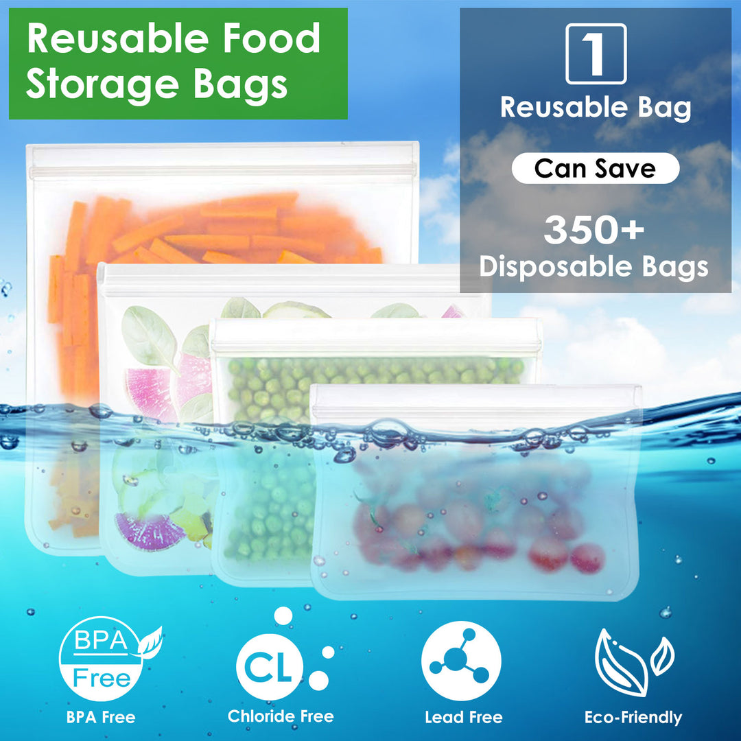 20Pcs Reusable Food Storage Bags 5 Sandwich Snack Gallon Quart Bag Leakproof BPA Free Food Container Freezer Safe Lunch Bag Tenko Store