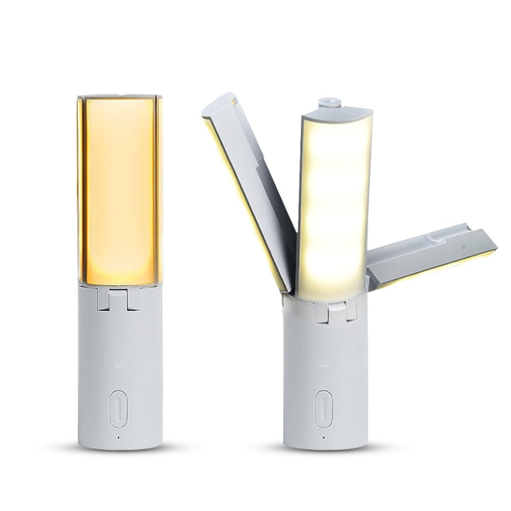 折り畳みランタン キャンプライト 折り畳み式 テーブルランプ 4000mAh大容量 3枚式パネル構造 コンパクト 206g・195mm 軽量 Type-C充電 3色調節可能 伸縮フック 隠しカラビナ 底部吊り輪 ナイトライト アウトドア/室内兼用 意匠特許 - Tenko Co., Ltd.