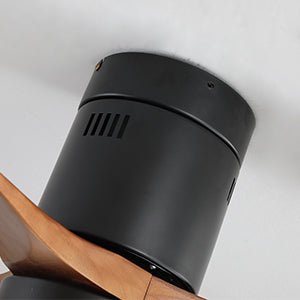 52 Inch Ceiling Fan With Lights 3 Solid Wood Fan Blade Noiseless Reversible Motor Smart Remote Control - Tenko Co., Ltd.