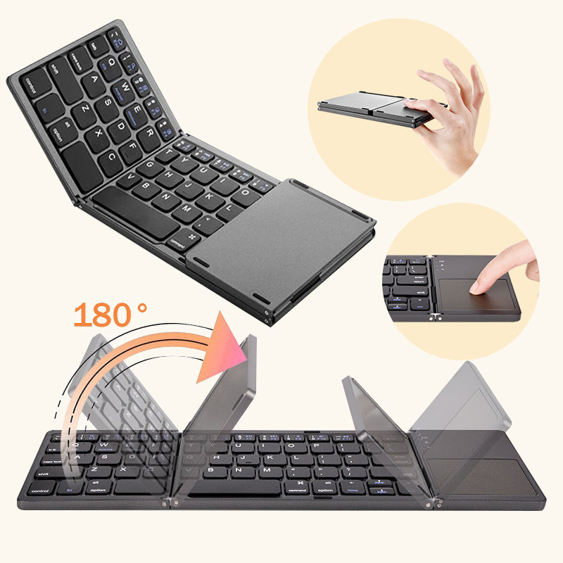 Folding Mini Keyboard Tablet Phone Computer Wireless Foldable Bluetooth Keyboard Multi-Function Button Tenko Store