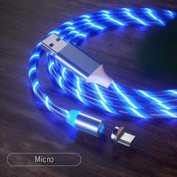 Magnetic Charging Cable Streamer Fast Charging Cable Lighting Micro USB Cable LED Magnet Charger Type-C Cable Tenko Store