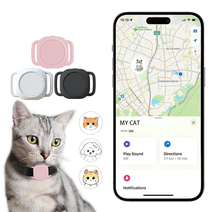 ペット用エアタグ 迷子防止タグ スマートトラッカー Apple探す対応 軽量コンパクト 首輪付き ペット用GPSタグ 紛失対策 軽量タグ サイズ調整可能 スマートタグ 犬猫兼用 ナイロン素材 (ピンク)