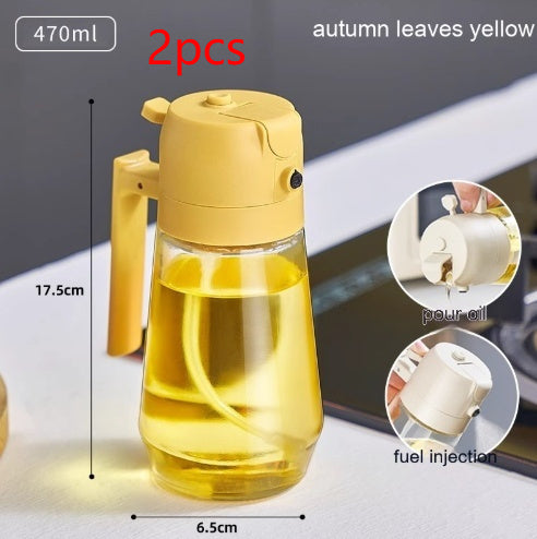 470ML Olive Oil Sprayer Dispenser For Cooking BBQ 2 In 1 Glass Oil Vinegar Soy Sauce Spray Kitchen Oil Bottle For Air Fryer Tenko Store