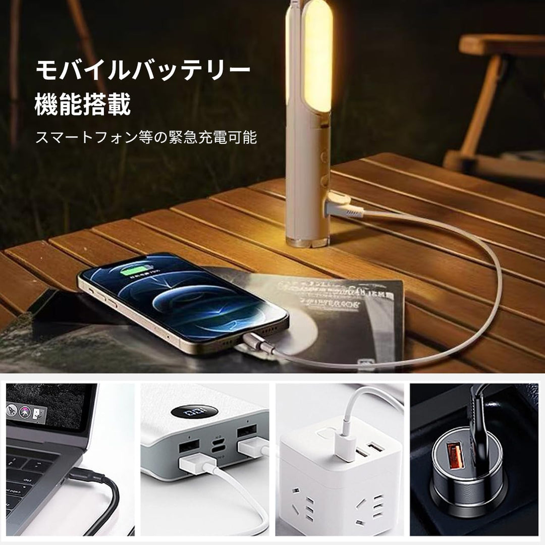 キャンプランタン 懐中電灯 軽量 携帯便利 折り畳み式 3色モード LED 10時間連続点灯 充電機能 カラビナ付き 38×237mm/151g 緊急SOS アウトドア キャンプ 家庭照明 防災グッズ 非常用 (グリーン)