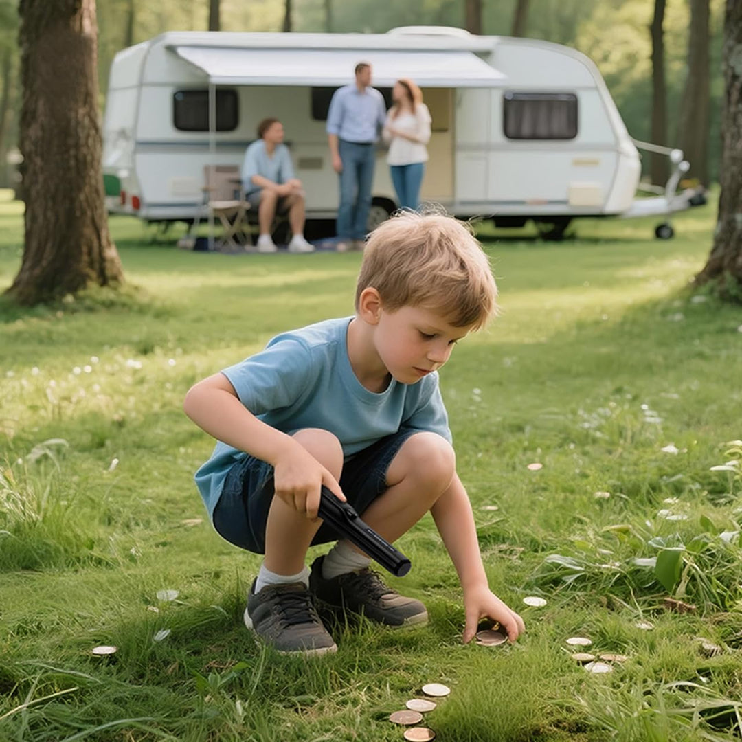 充電式金属探知機 手持ち金属探知機 急速充電対応 連続使用13〜15時間 コンパクト設計 防水防塵仕様 LEDライト搭載 音・振動モード切替スイッチ 簡単操作 (グリーン)