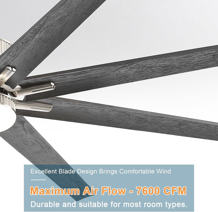 76 inch Smart App Controlled DC Motor Ceiling Fan with Light, Dimmable 3 - Color LED, 6 - Speed, Reversible, Remote, Timer, for Large Room - Tenko Co., Ltd.