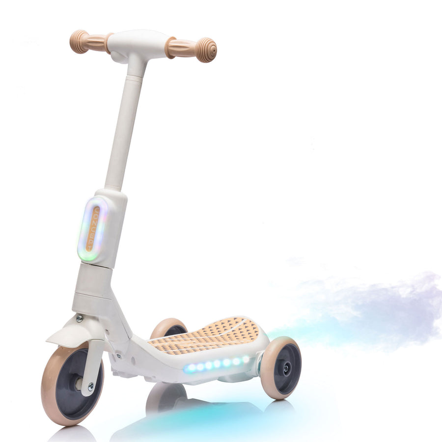 2in1 Kids Ride On Three-Wheel Balance Electric Scooter,Toy for kids,Tail Color Lights W/Spray,Wider Pedal,PU Wheels For Effective Floor Protection,Independent Light Switch With Music,For Kids 3-6 - Tenko Co., Ltd.