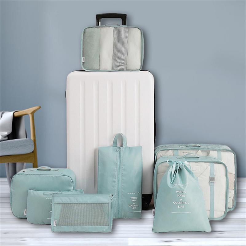 8 - piece Set Luggage Divider Bag Travel Storage Clothes Underwear Shoes Organizer Packing Cube Bag - Tenko Co., Ltd.