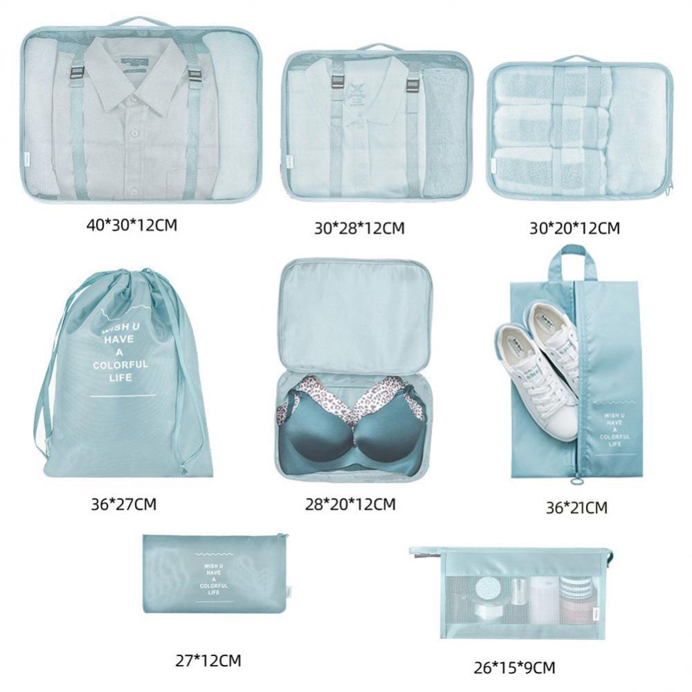 8 - piece Set Luggage Divider Bag Travel Storage Clothes Underwear Shoes Organizer Packing Cube Bag - Tenko Co., Ltd.